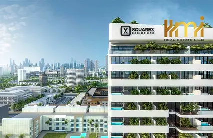 غرفة نوم واحدة مفروشة | سكوير إكس ريزيدنس JVC | إطلالات على المسبح والمدينة