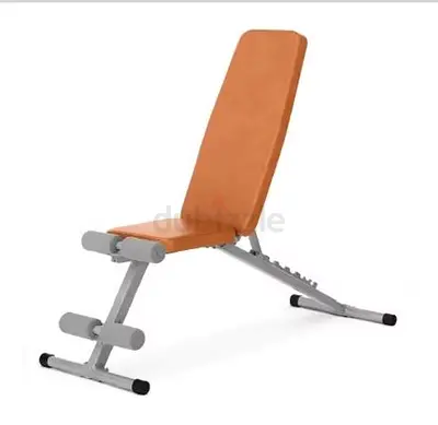 Incline Training Foldable Unisex Weight Bench With Leg Lock – Brown - Brand New