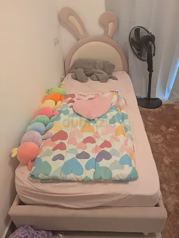 Childrens Single Bed with Rabbit Ear Headboard