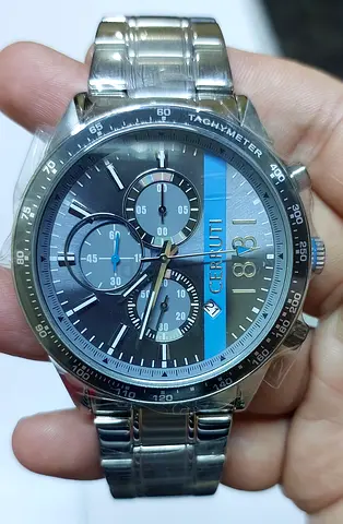 Cerruti 1881 Mens Stainless Steel Chronograph Watch - Blue Accent