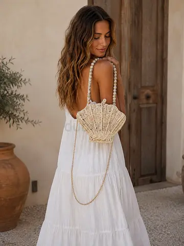 Seashell Straw Bag