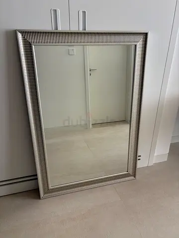 Large silver-finish mirror 130cm x 90cm