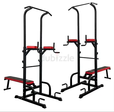 Adjustable Chip Pull Up Bar Rack Dip Bars Gym Lifting Benches- Brand New