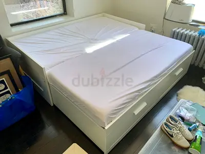 Ikea brimnes daybed frame with underneath storage 2 drawer with mattress