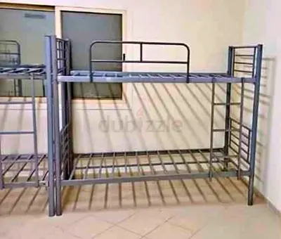 Second Hand Sturdy Metal Bunk Bed Frame - Double Decker, Grey