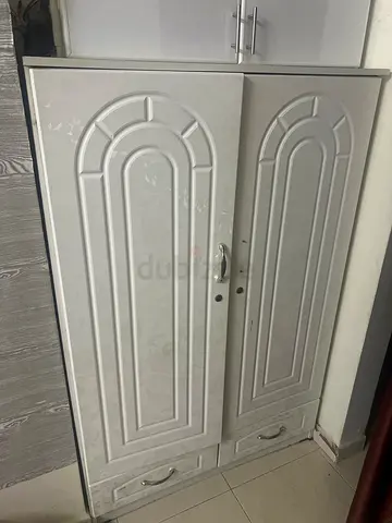 White Two-Door Wardrobe / Storage Cabinet - Used