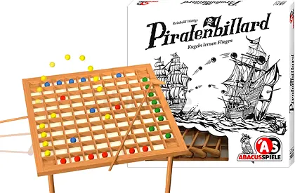 Wooden Pirate-themed Marble Board Game (Piratenbillard)
