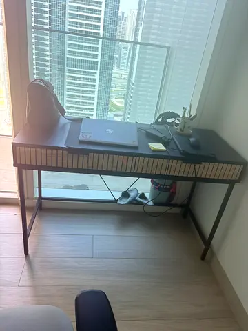 Slim Writing Desk with Drawer Fron