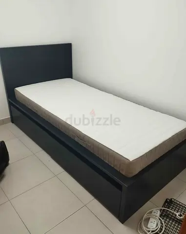 Ikea malam single bed (90*200)with 2 storage drawers underneath and an IKEA mattress ✨
