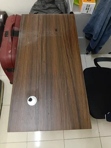 Used wooden office desk with cable grommet - medium size