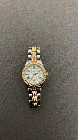 Two-tone Anne Klein womens watch with crystal bezel
