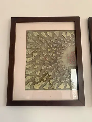 Framed Decorative Relief Wall Art with Geometric Motif