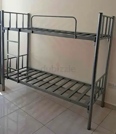Sturdy Metal Bunk Bed Frame - Silver, Good Condition