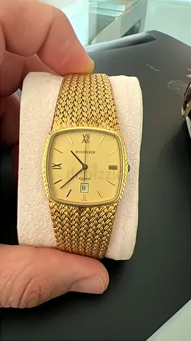 Vintage Bucherer Swiss Made Gold-Tone mens Watch with Mesh Bracelet
