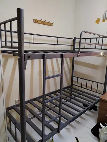 Metal Bunk Bed Frame - Sturdy Double Decker (Grey)