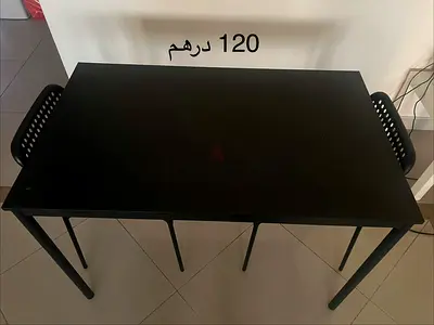 Simple black study/office table - good condition