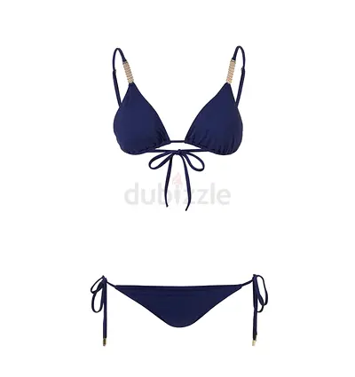 Melissa Odabash Maldives Chain Trim Bikini set in navy