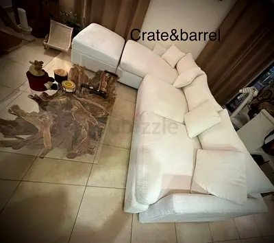 As like new condition cratebarrel corner sofa without footstool