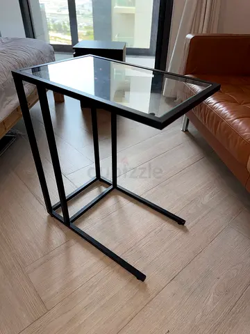 IKEA VITTSJÖ Laptop Table / Side Table – Black-Brown  Glass – Excellent Condition