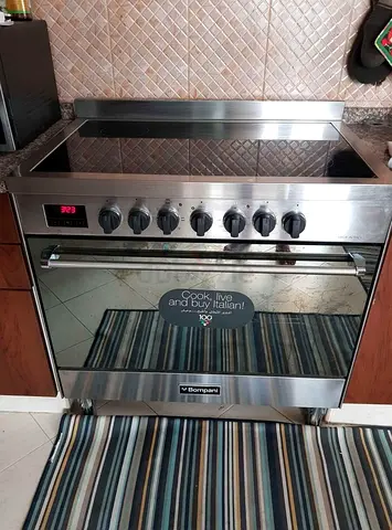 Bompani latest model full electric ceramic 5 hobs stove oven fan cooker made in Italy