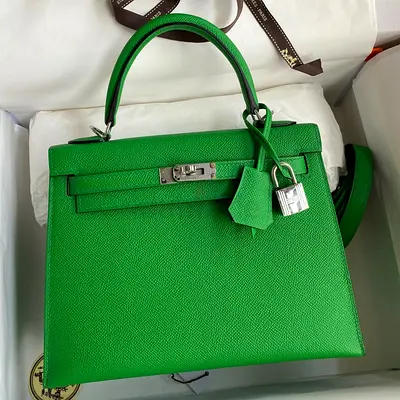 Hermes Kelly Sellier 25 In Bambou Epsom Calfskin
