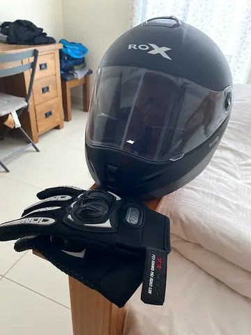 Helmet and gloves