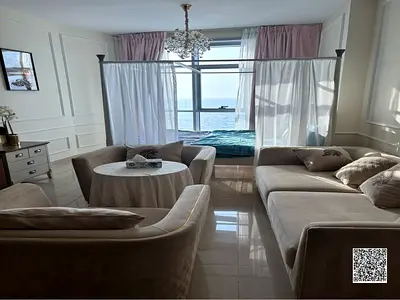 Fully Furnished 2BHK with All Bills Included | Ajman Corniche Residences Tower 1 | Full Sea View & Laundry Room| 1650 SqFt | AED 95K in 4 Payments