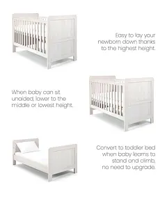 Papas and mamas Convertible Baby Crib - Converts to Toddler Bed, with matress