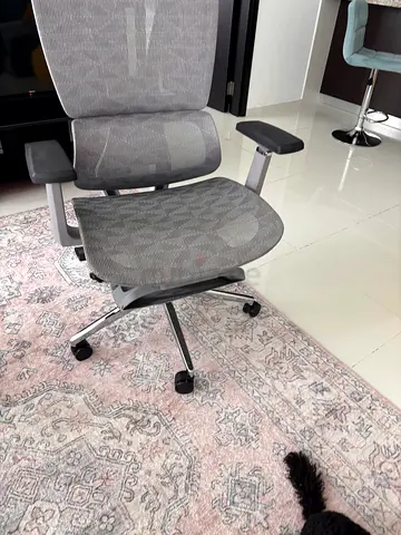 Ergonomic mesh office chair with armrests and wheels