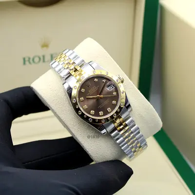 Rolex Datejust Two-Tone Green Dial Ladies Watch with Diamond Markers master pieces