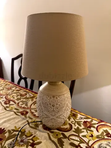 Ceramic Table Lamp with Beige Fabric Shade