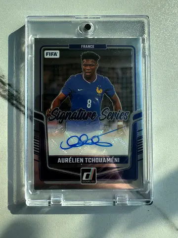 Autographed Panini Aurélien Tchouaméni FIFA Donruss Signature Series Trading Card (Framed)