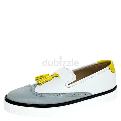 Hermes Two Tone Brogue Leather Must Tassel Loafers Size 39