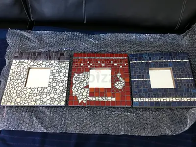 3 IKEA MALMA Mosaic Framed Wall Mirrors (26x26 cm)