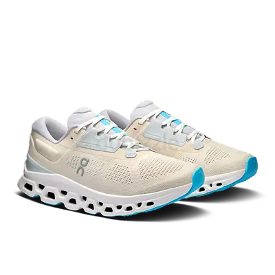 ON Cloudstratus Running Shoes - White/Light Blue, Size 8W