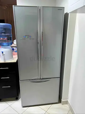 Hitachi Franch Door Side by Side digital inverter latest version refrigerator silver glass 75cm