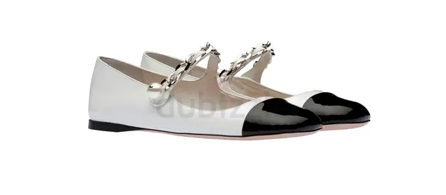 Miumiu Patent Leather Ballerina Bianco+ Nero