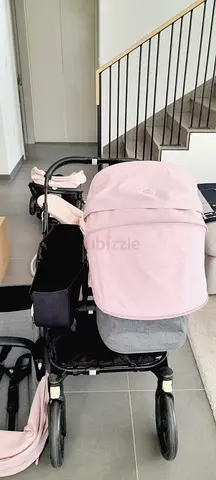 Bugaboo double stroller with twin bassinets - pink (good condition)