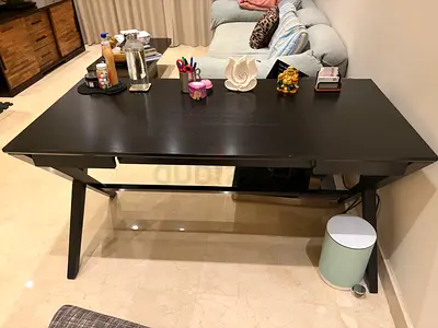 Modern Black Wood Finish Study and Computer Desk