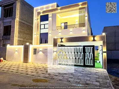 Luxury villa for sale next to a mall and near a mosque on Sheikh Mohammed Bin Zayed Road. Super deluxe finishing, prime location. Registration and own