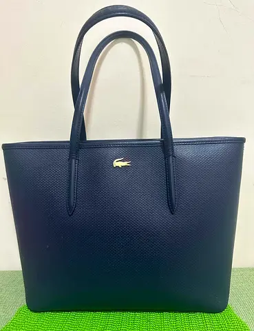 Lacoste navy blue textured tote bag - good condition
