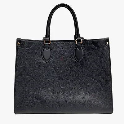 Authentic Louis Vuitton Black Leather Empreinte on the Go MM