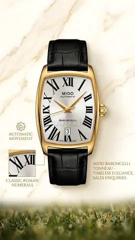 Mido Baroncelli Tonneau Automatic 2836-2 caliber 25-Jewels 🇨🇭 Swiss Made (Used)NO BOX NO PAPER
