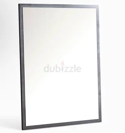 Large Rectangular Wall Mirror with Slim Black Frame