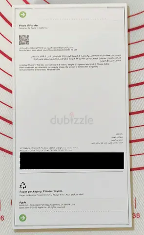 iPhone 17 Pro Max (sealed box) - 1TB