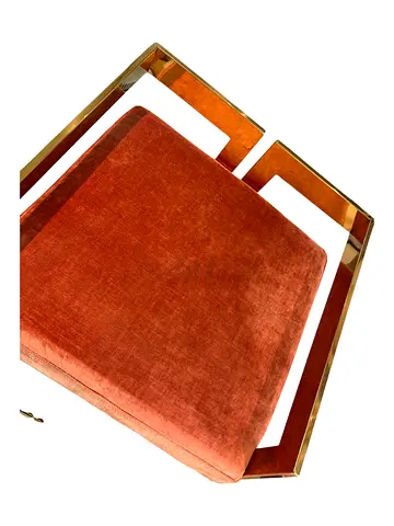 Bar stool for sale Set of 4 Luxury Gold Bar Stools – Orange Velvet Seats – Designer Style