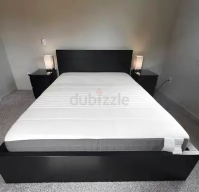 Malam queen size bed 160/200cm bed with 2 storage drawers underneath and Ikea mattress is available