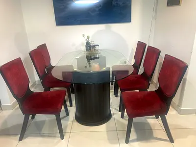 Pan Emirates dining table with 6 chairs