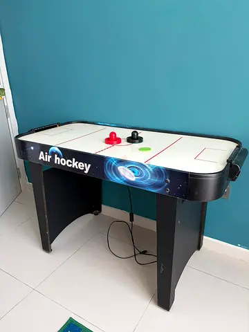 Small Electric Air Hockey Table with Pucks and Pushers
