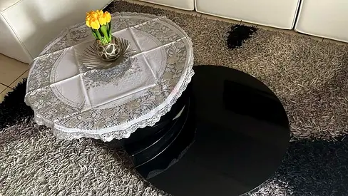 Multi-Tier Rotating High-Gloss Coffee Table